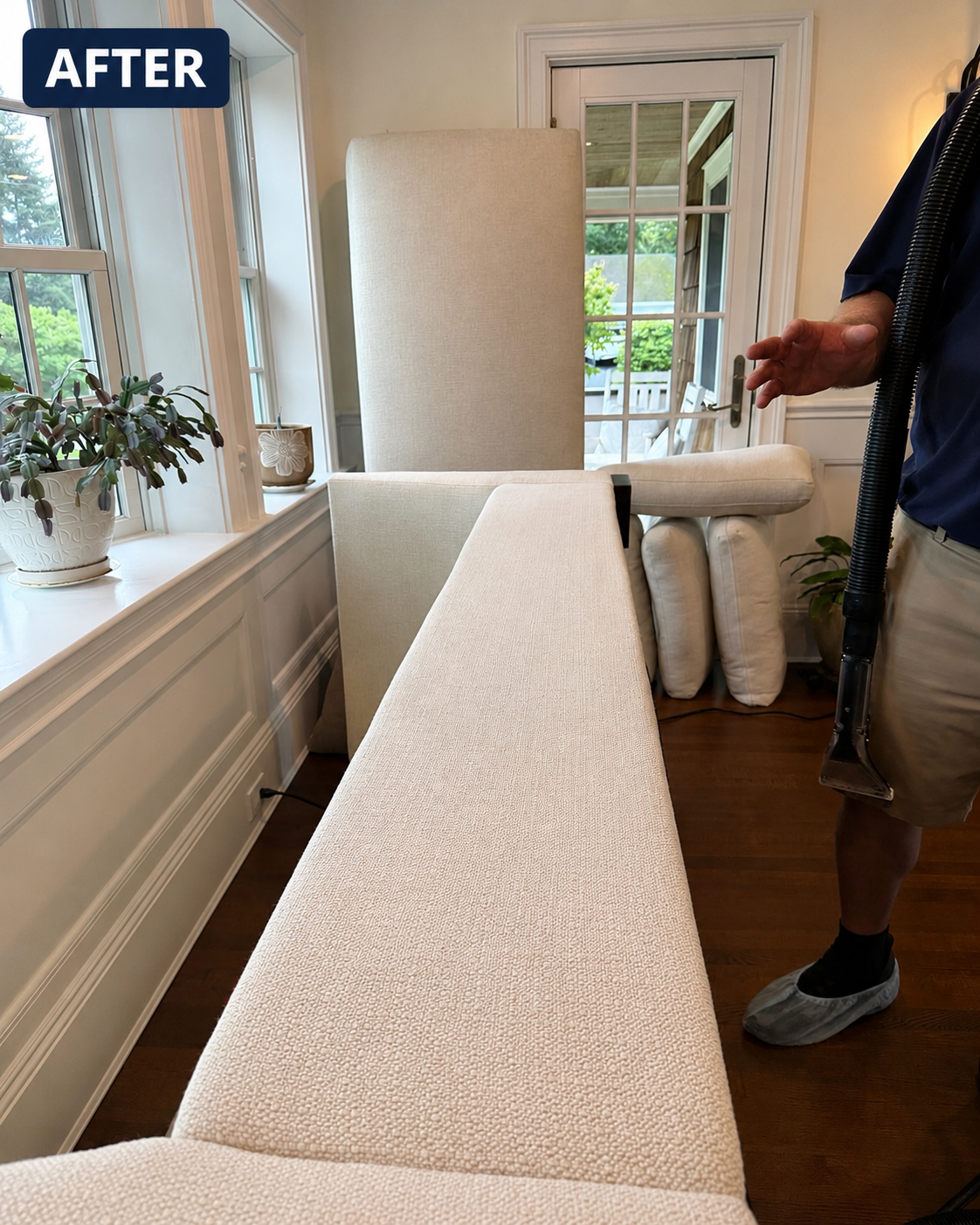 Sofa after professional upholstery cleaning by Trusco Cleaning