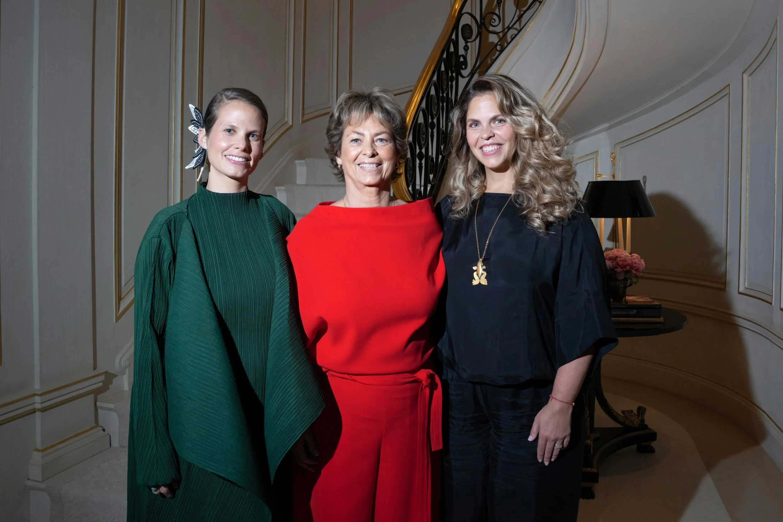Frida Hentschel Romeo, Mara Romeo Kahlo, and Mara de Anda Romeo at the Fundación Kahlo launch in New York.