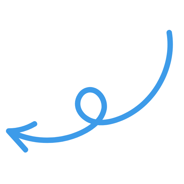 Blue arrow with a loop pointing to the left