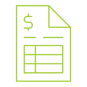 Outline of a financial document featuring a dollar sign and data table, representing personalised financial advice, strategic planning, and wealth management solutions from Up Wealth Management.
