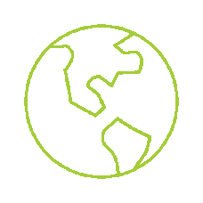 Icon represents redundancy financial planning as Earth with continents in black on a green circular background at Up Wealth Management wealth management NSW South Coast.