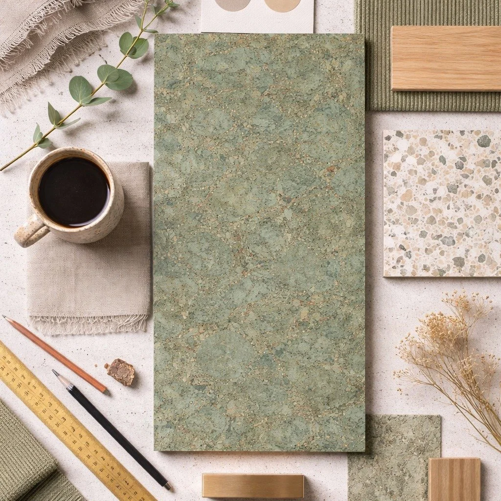 Sintra - Moss

A balanced palette built around natural cork&mdash;bringing texture, depth, and acoustic comfort into a space. The soft green tone pairs effortlessly with warm timbers, neutral textiles, and mineral finishes, offering a grounded, bioph