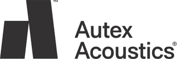 Autex Acoustics logo with a stylized letter 'A' in black and gray.