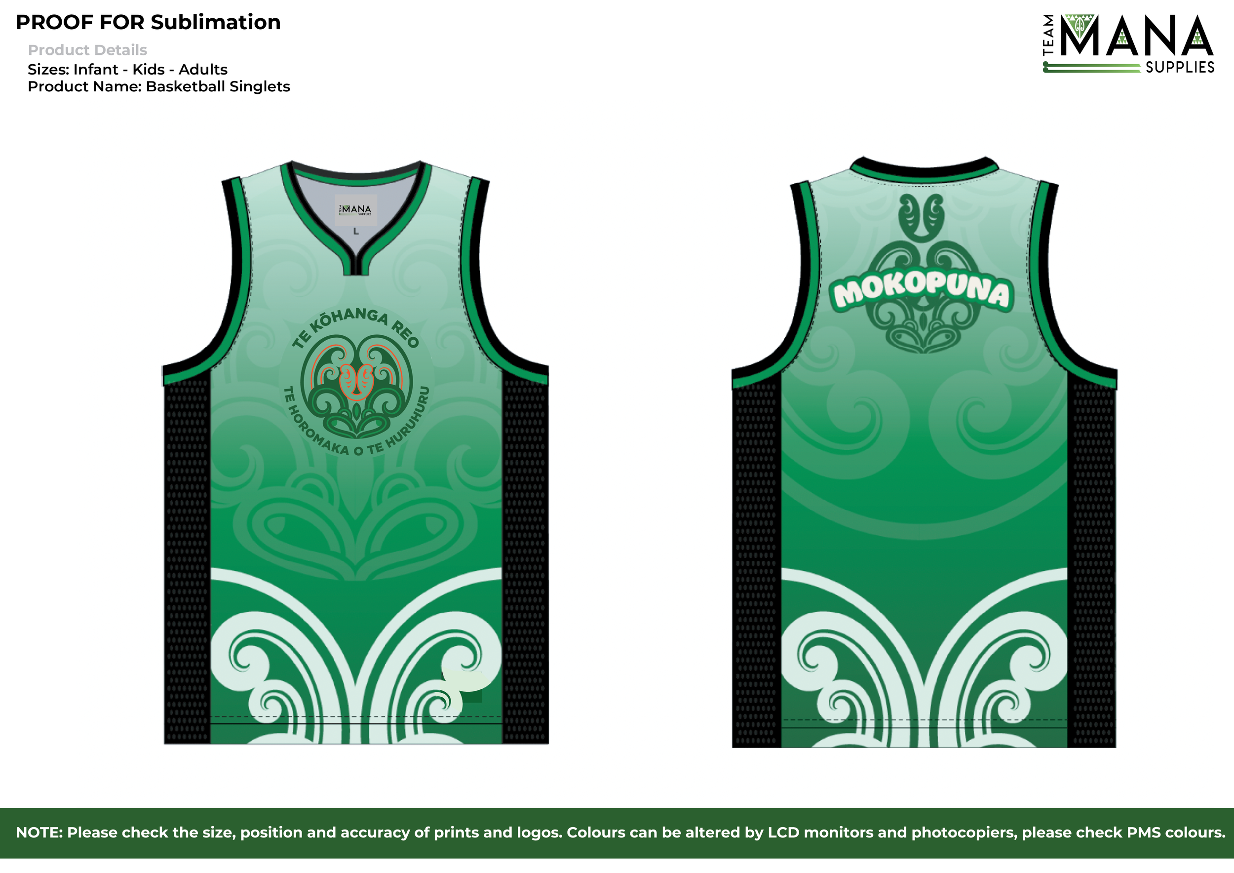 Mokopuna Basketball Singlet