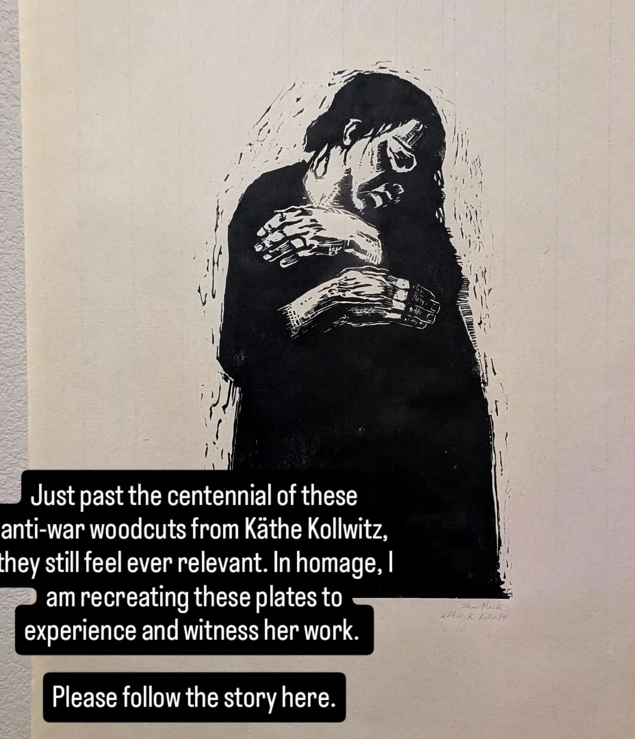 Die Witwe I. Plate III from Krieg (May 2026). After K&auml;the Kollwitz. approximately 25.5"x18.5", Japanese hand deckled archival paper. hand burnished. Please follow and see the link in the bio to learn more about this series

#printmakin