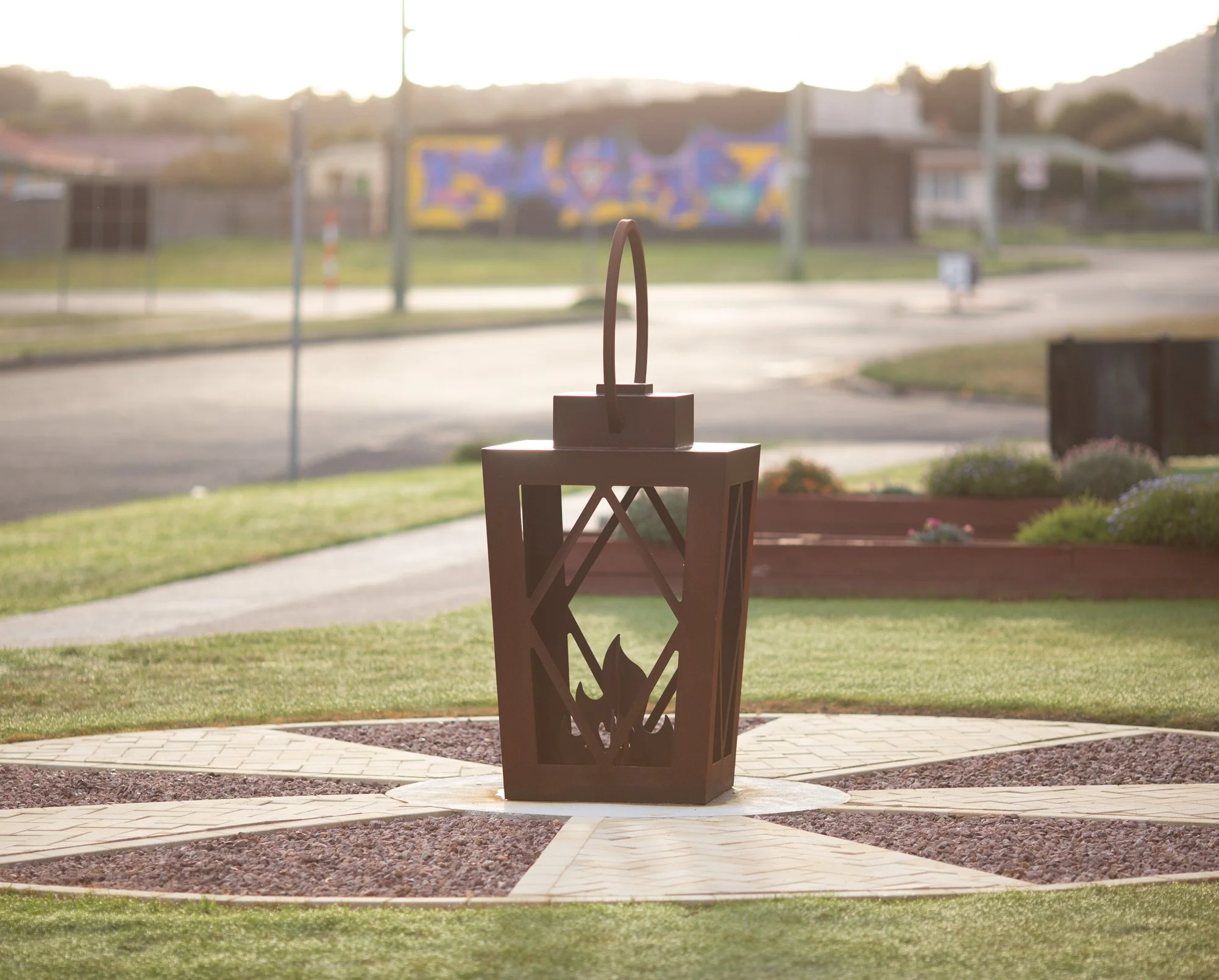 large catholic school sculpture lantern