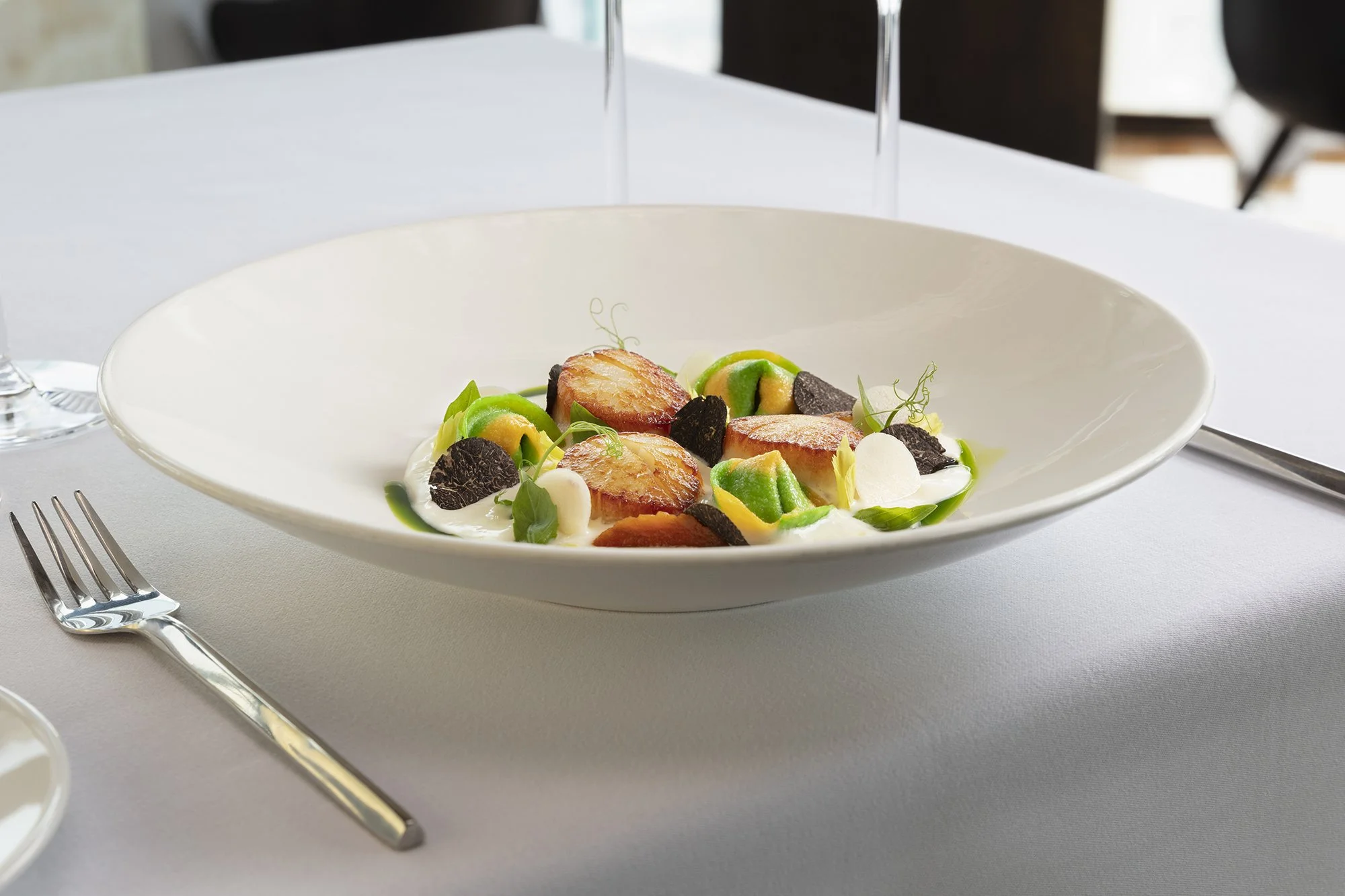 Le Bua - Sirocco Restaurant Scallop with Artichoke Tortellini.JPG