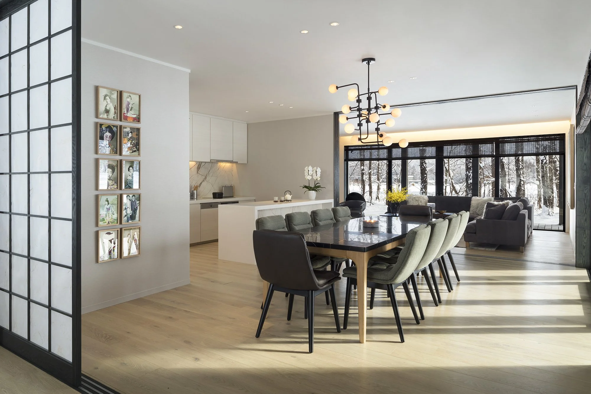 The Pavilions Niseko Keyaki Villa Dining Kitchen Living Room.JPG