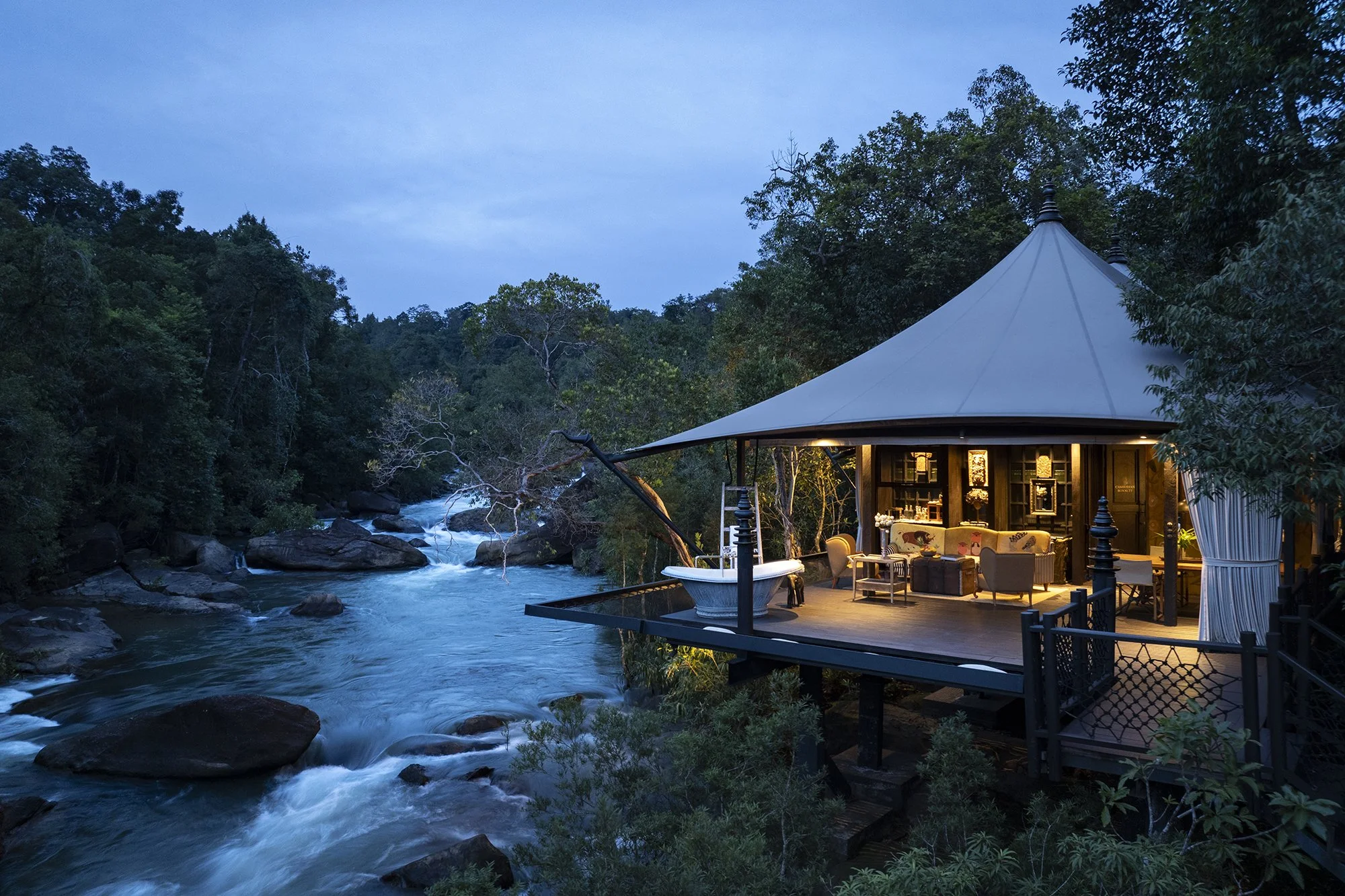 Shinta Mani Tent 1 - Cambodian Royalty - Exterior Evening.jpg