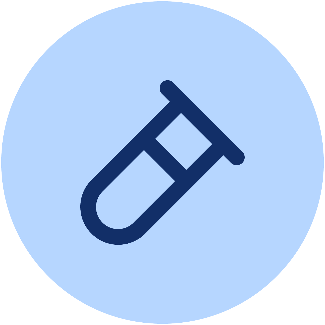 Symbol eines Pflasterstreifens auf blauem Hintergrund