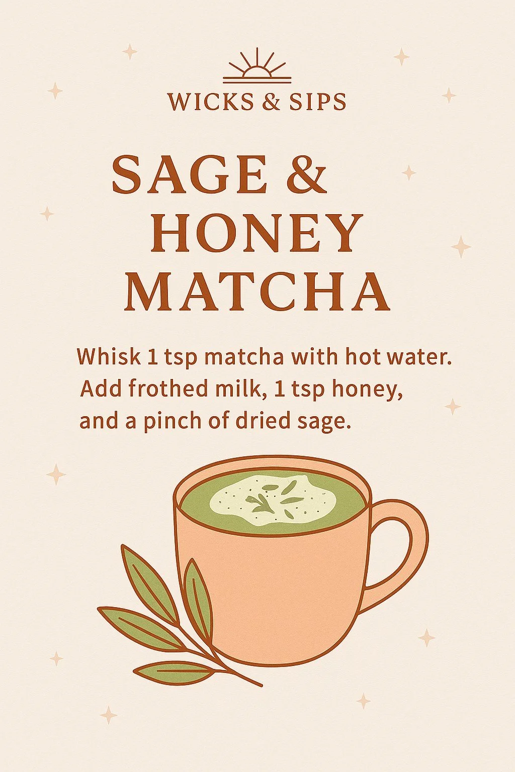 sage honey matcha drink recipe
