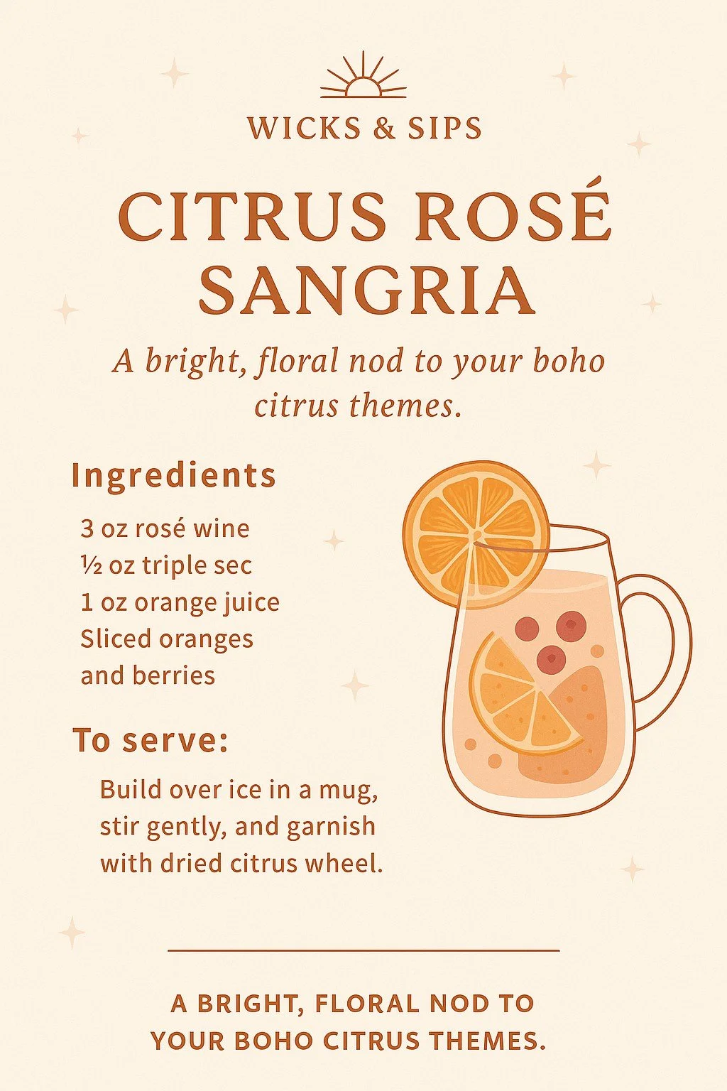 citrus rose sangria drink recipe