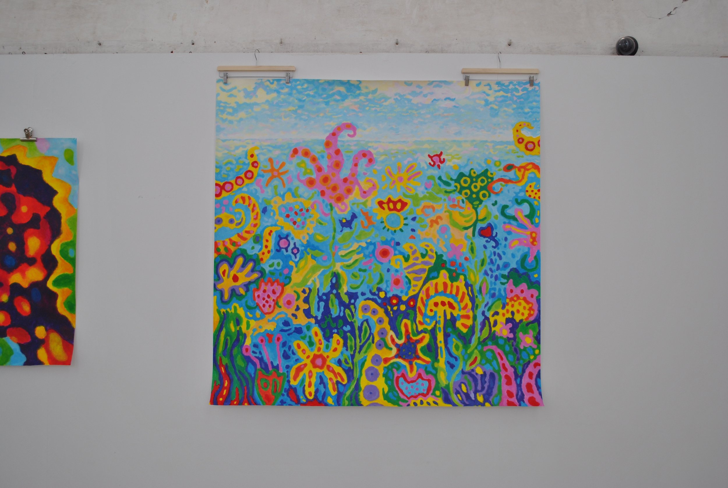 Tauchgang, ca. 150 x 150 cm, acryl on paper