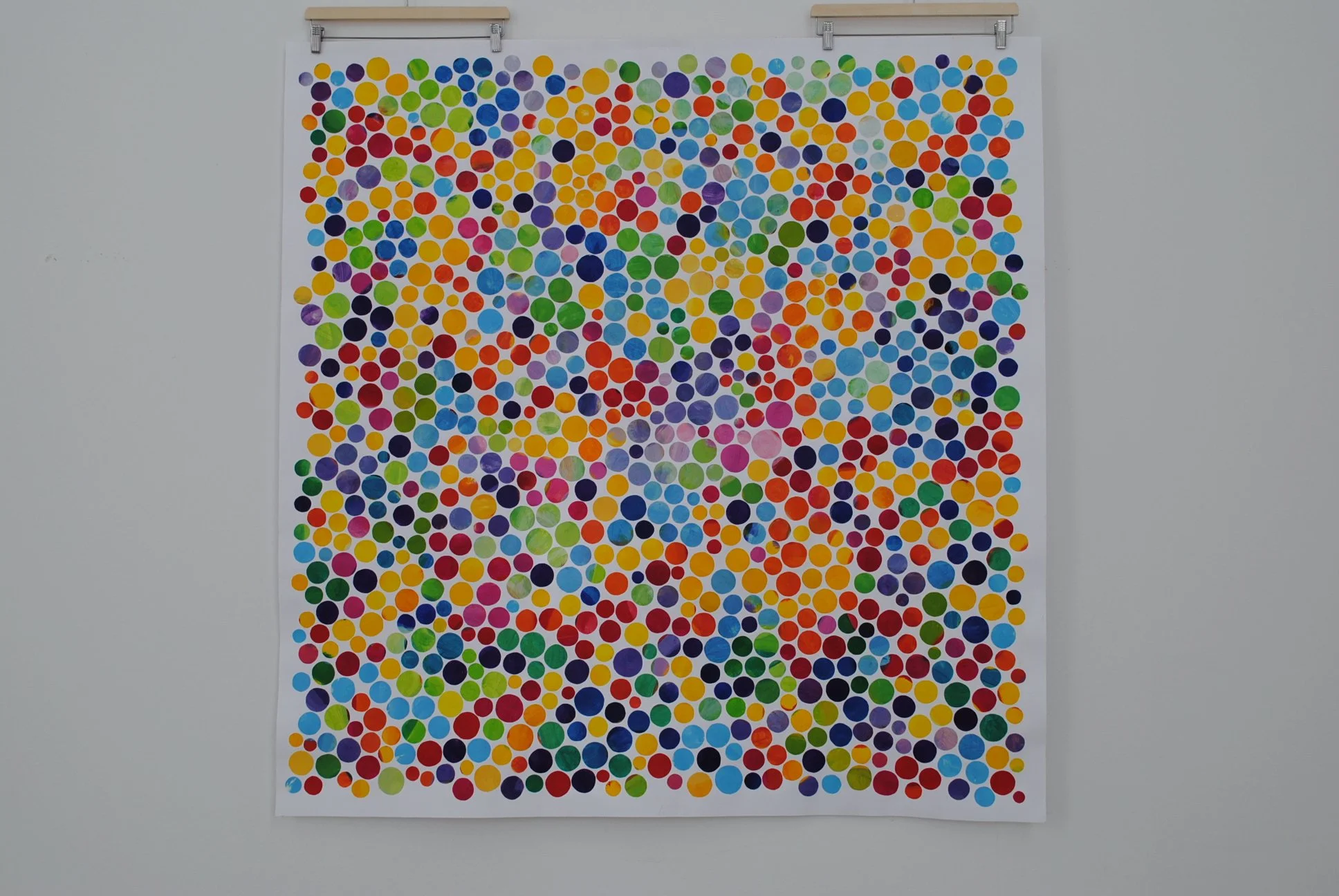 Punkte 2, 133 x 133 cm, collage acryl on paper