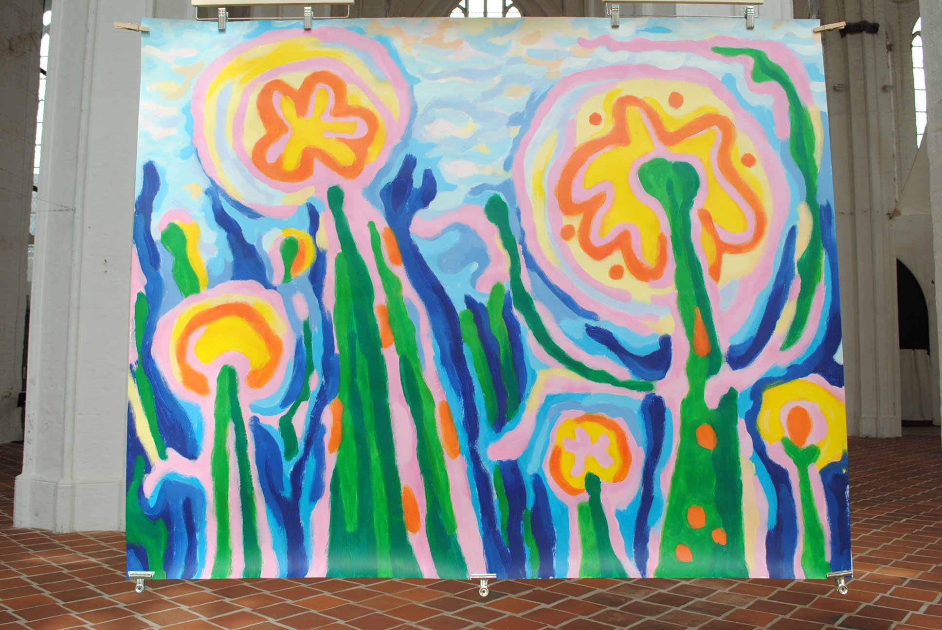 Mondblume 1, ca. 120 x 150 cm, acryl on paper