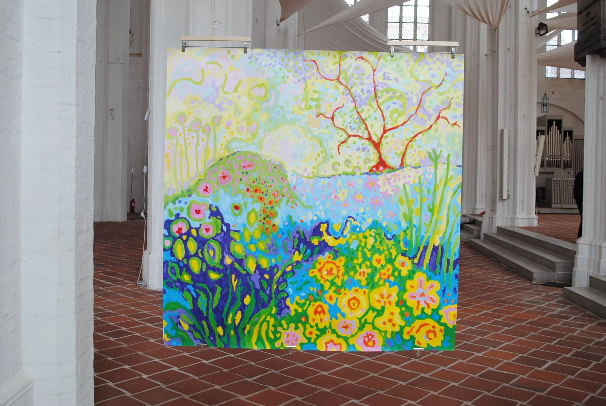 Wassergarten, ca. 150 x 150 cm, acryl on paper