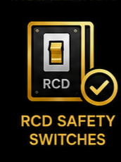 RCD safety switches logo with a checkmark