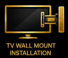 Illustration of TV wall mount installation with a TV mounted on a wall bracket.