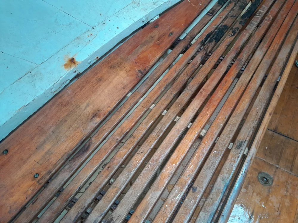 Seat opened out into a berth.