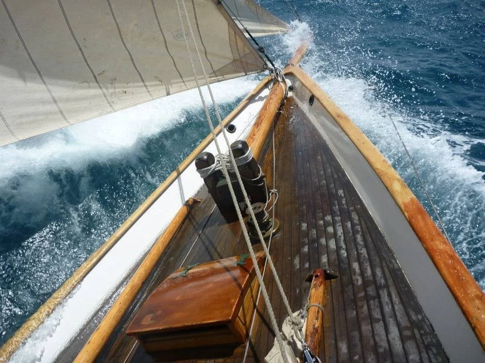 Dipping the bow sprit on Waitangi.