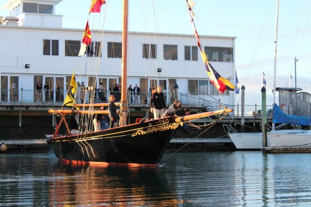 Departing RNZYS following the official relaunch celebration 30th June 2013.