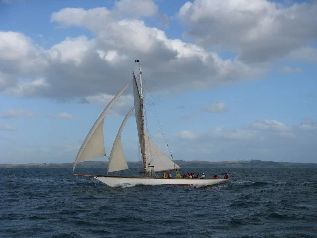 Thelma racing to Mahurangi Jan 2012 - 30knots of breeze.