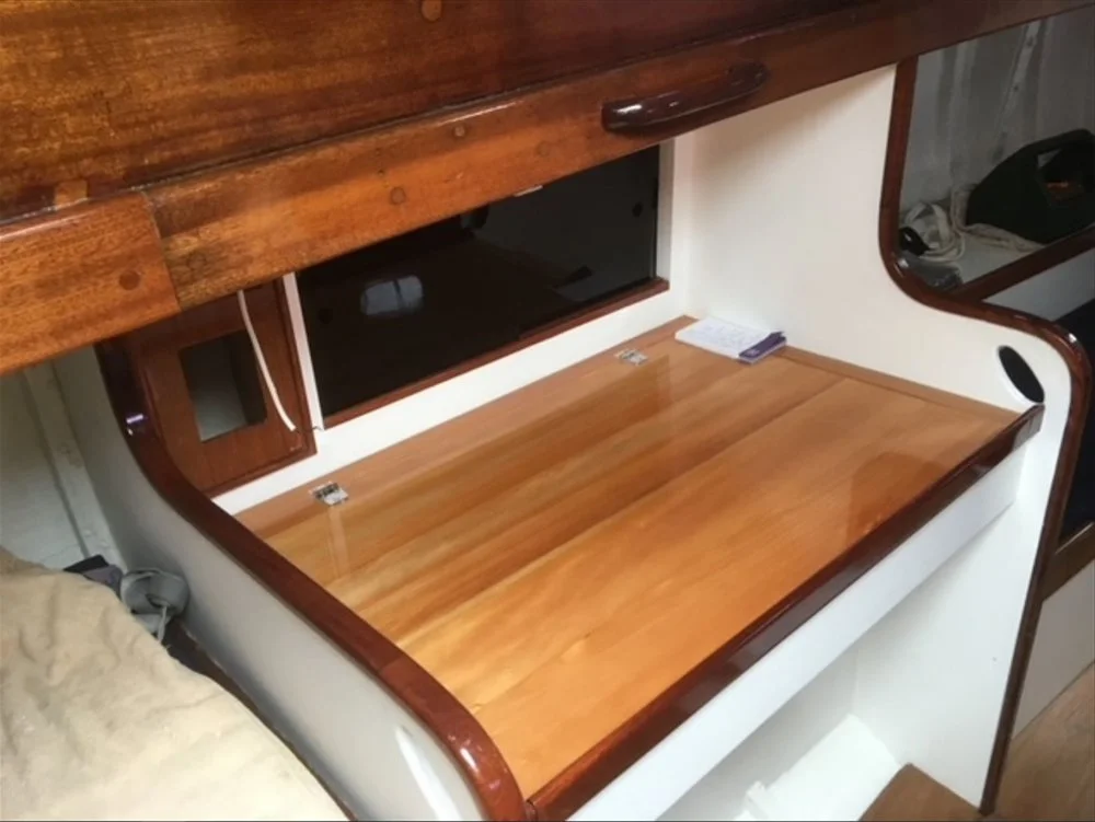 Chart table and locker installed in 2018 by Neil Gillard.