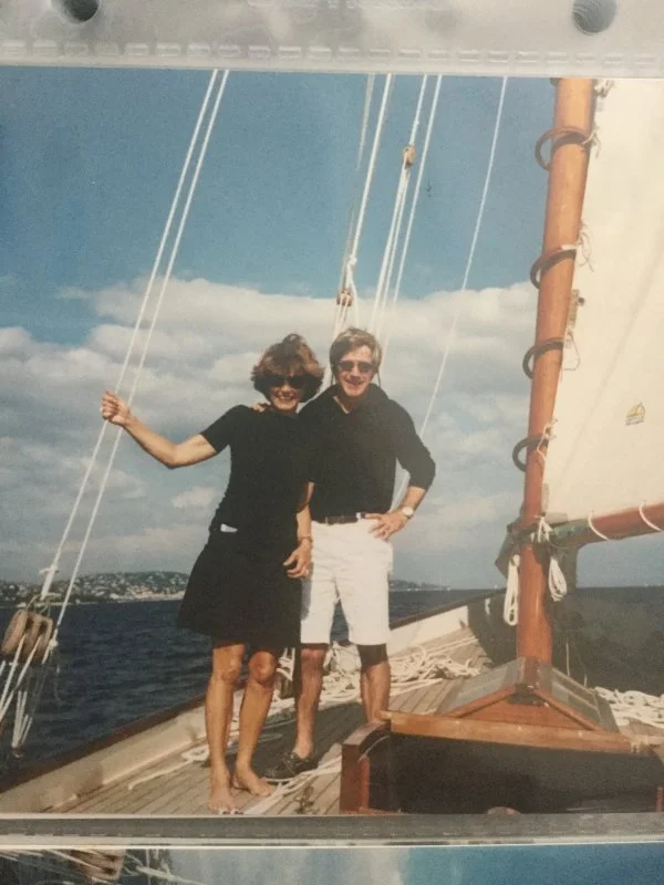 Helen Lovett and Damian on Thelma St Grimaud 2003.