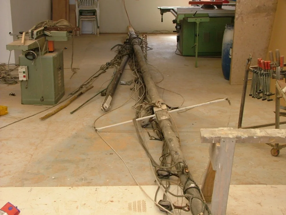 Mast and spars in need of plenty of work.