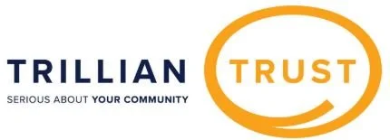 TRILLIAN logo with the word TRUST inside a speech bubble, and the phrase SERIOUS ABOUT YOUR COMMUNITY underneath.