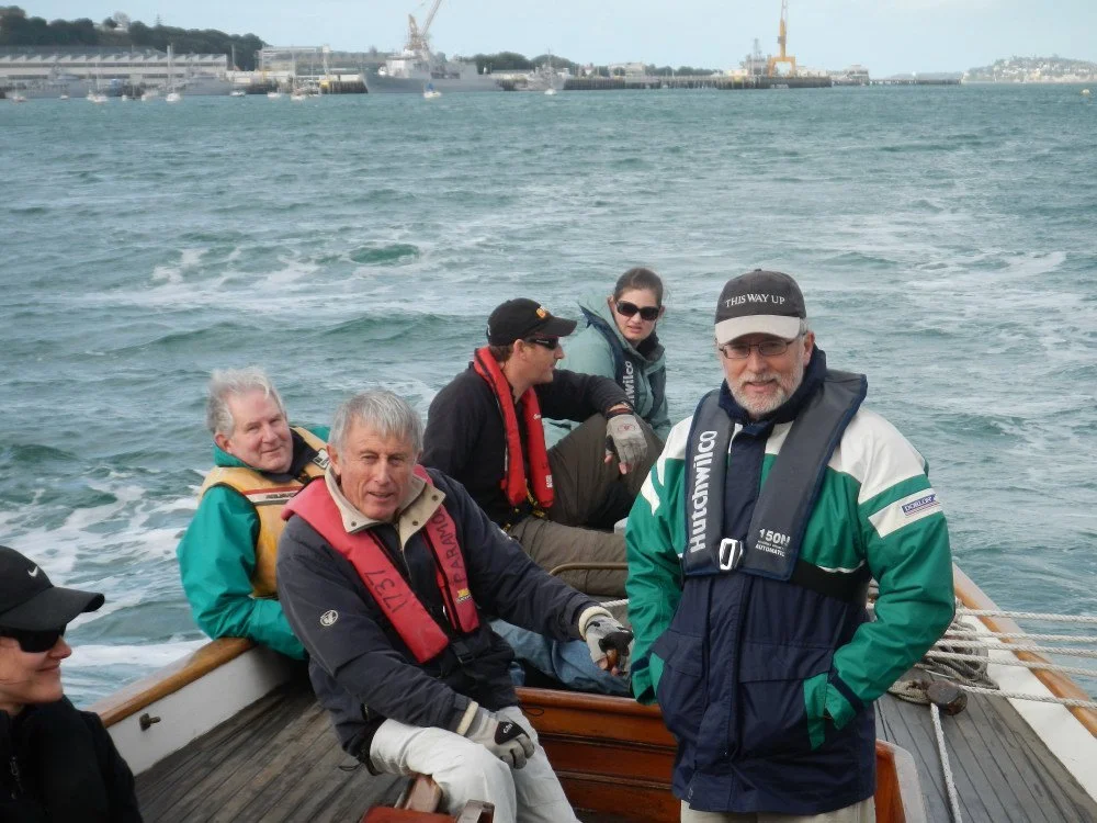 Bruce Tantrum concentrating on the helm of Waitangi. Winter series. 