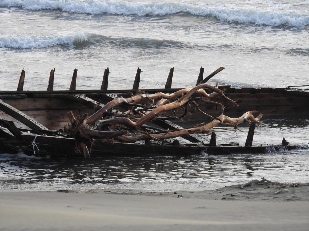 Collecting ocean debris. 