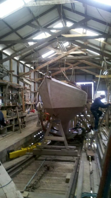 Kotiri in her Herne Bay shed.