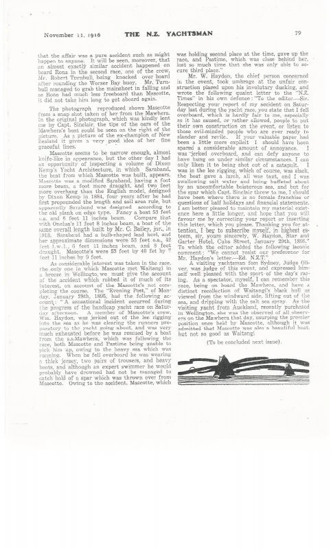 The New Zealand Yachtsman November 11 1916, page 4.