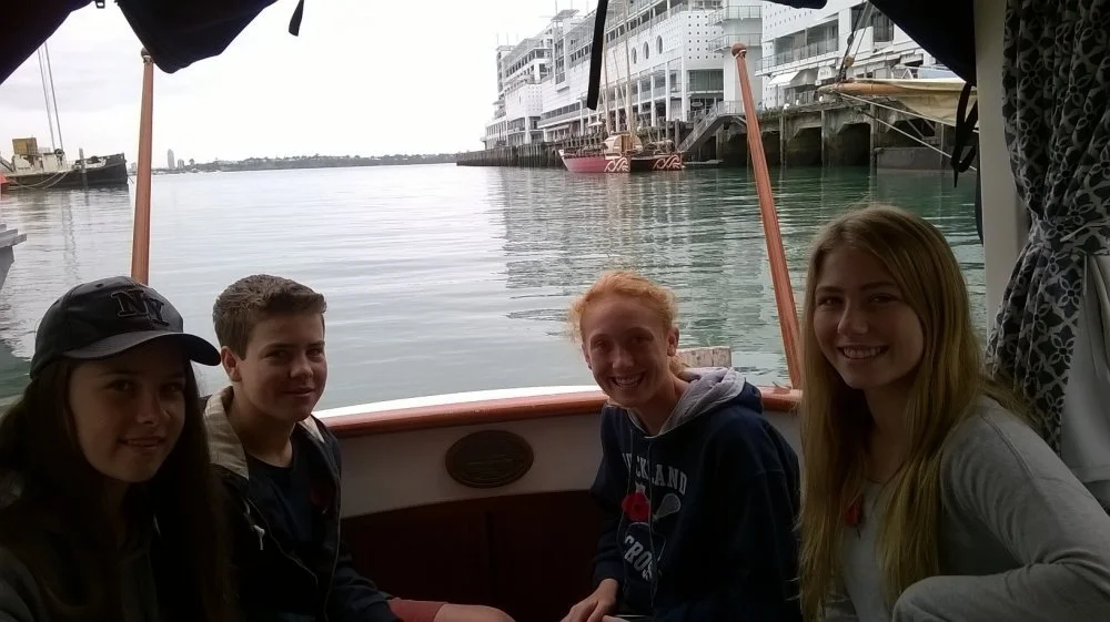 On board Lucille the 1912 Logan launch.