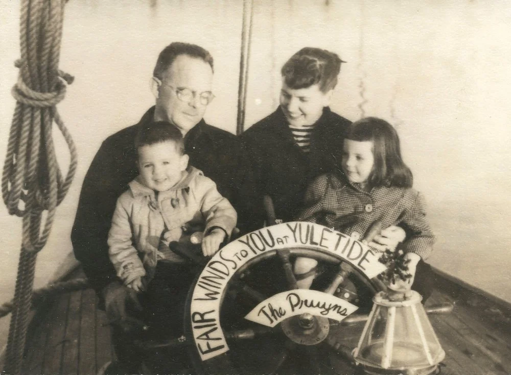 The Pruyns at the wheel of Thelma 1960.