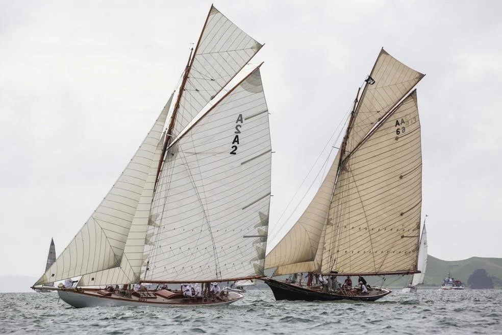 Rawhiti and Waitangi showing off some big differences in design between Robert Logan Senior and Logan Sons.