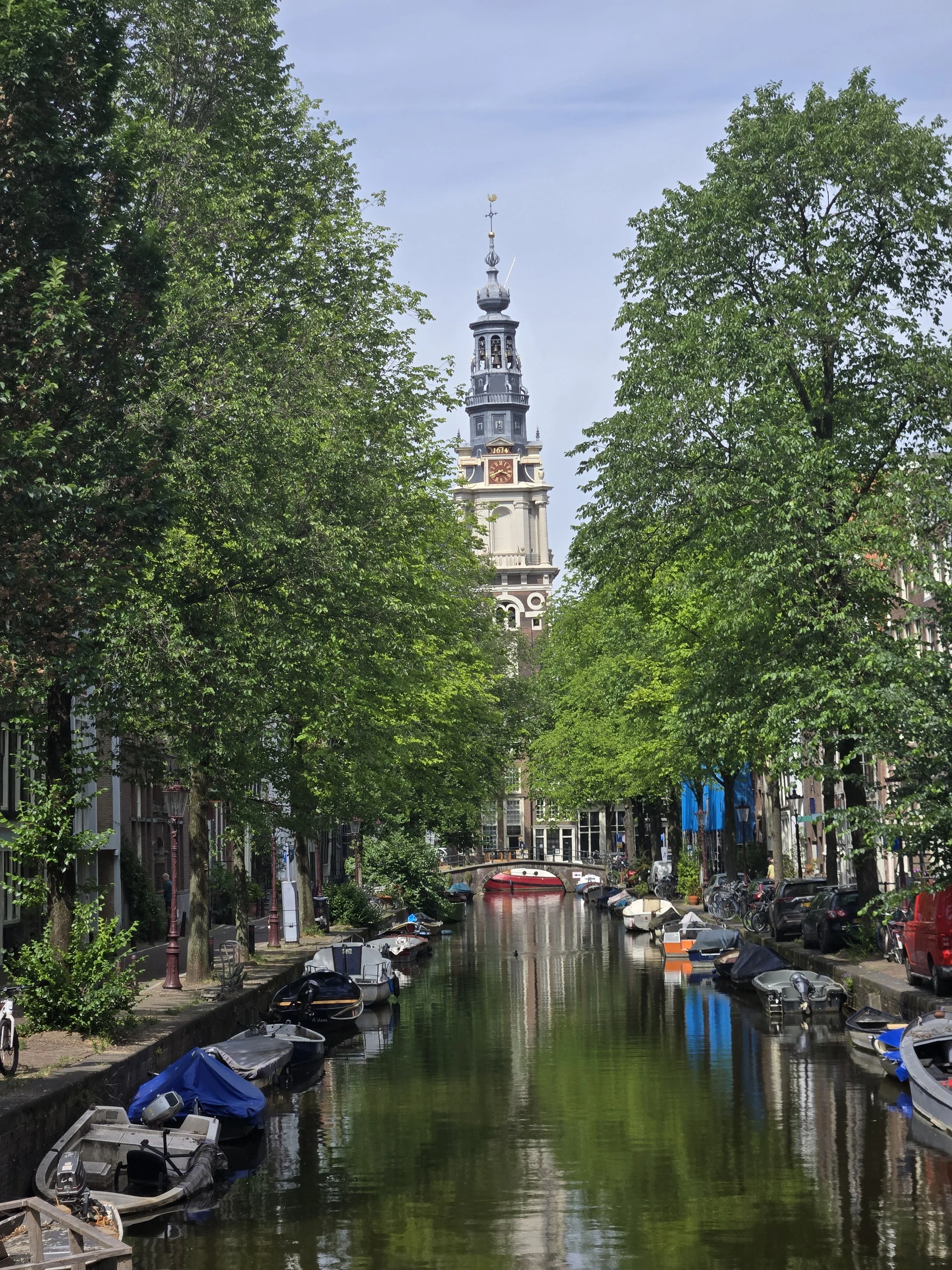 Amsterdam canal and Zuiderkerk church