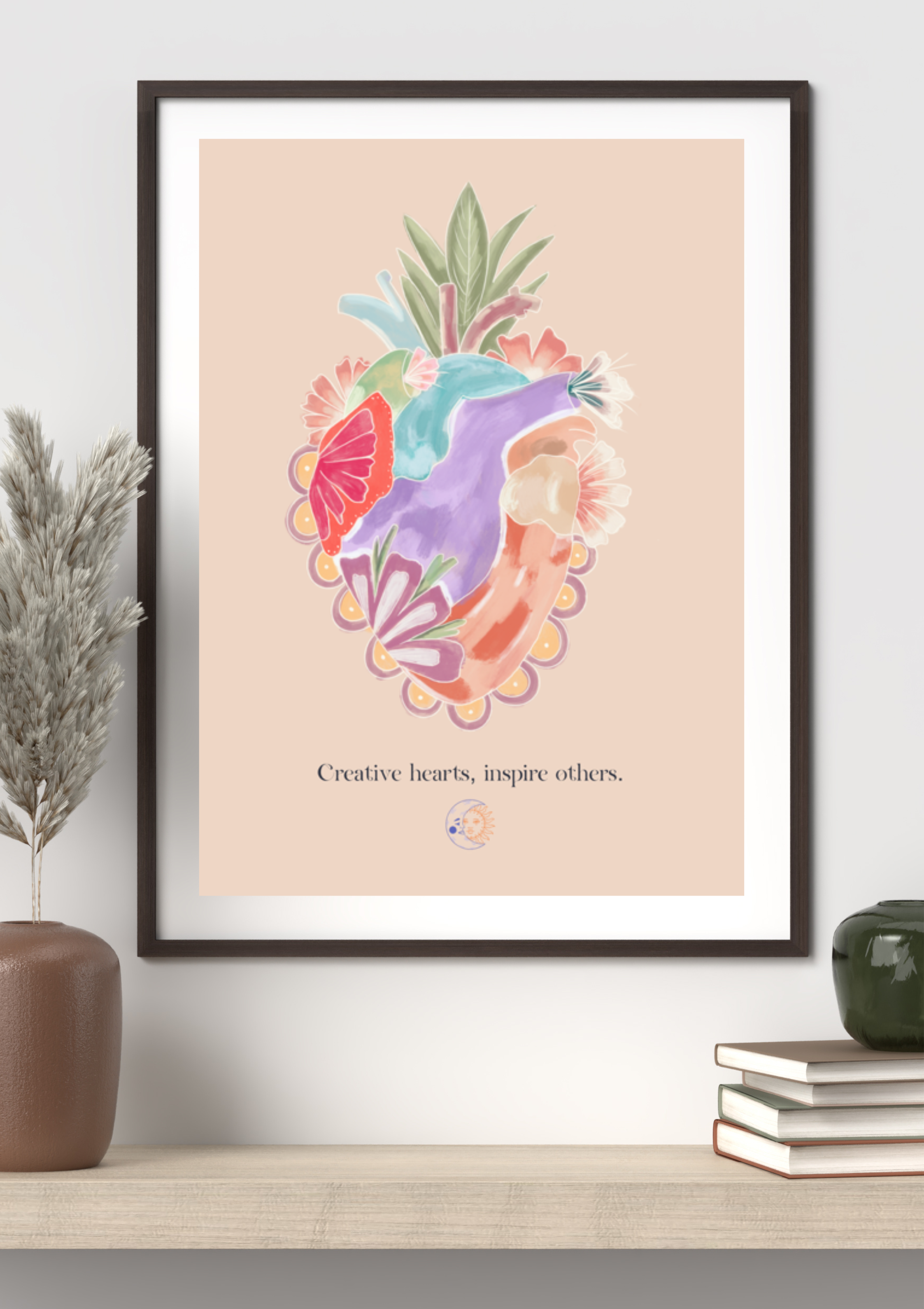 lamina corazon creativo enmarcada