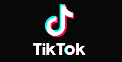 TikTok logo on a black background with the text 'TikTok' beneath it.
