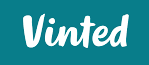 Logo with the word 'Vinted' in white text on a teal background.