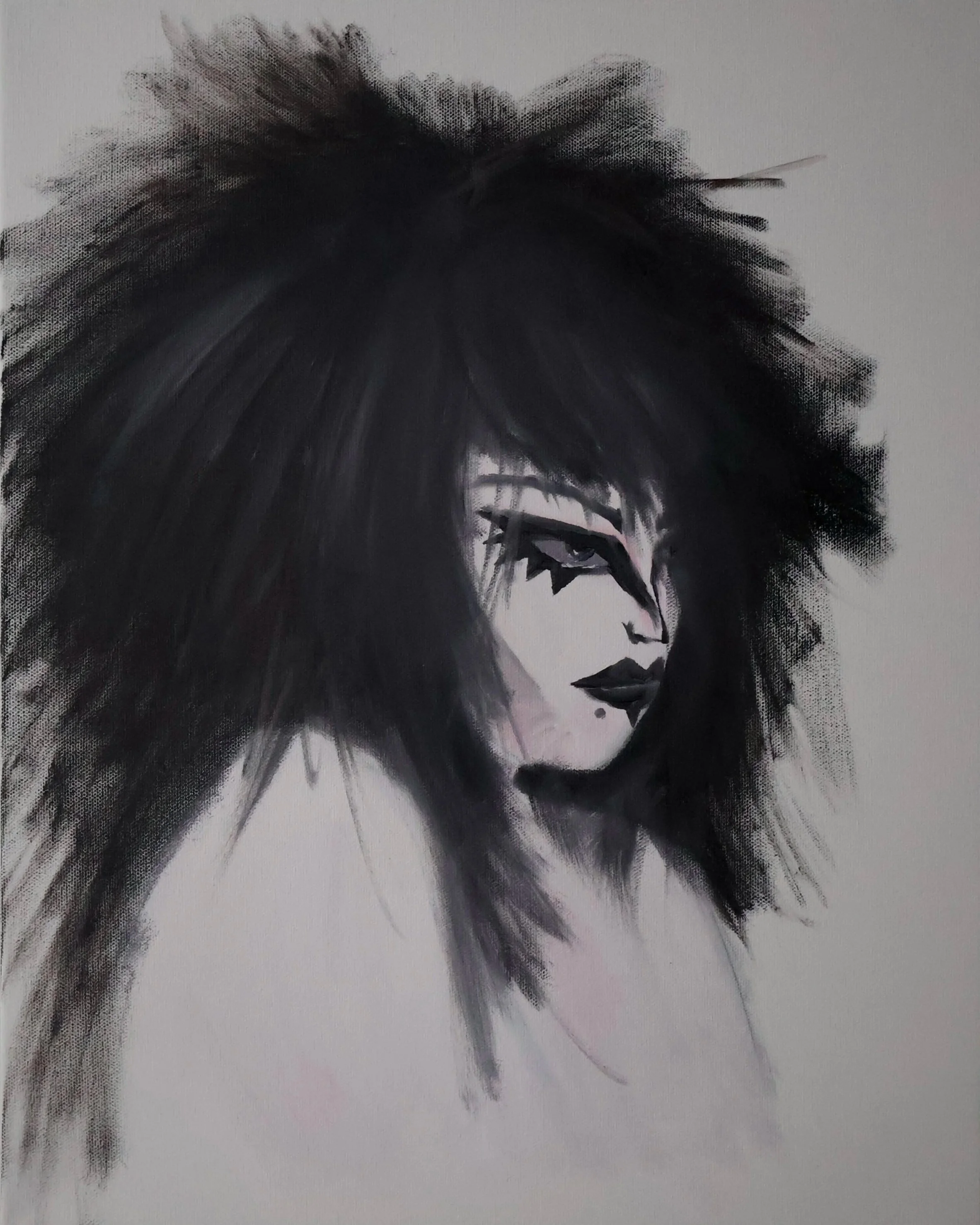 untitled goth punk portrait, oil on canvas, 2026