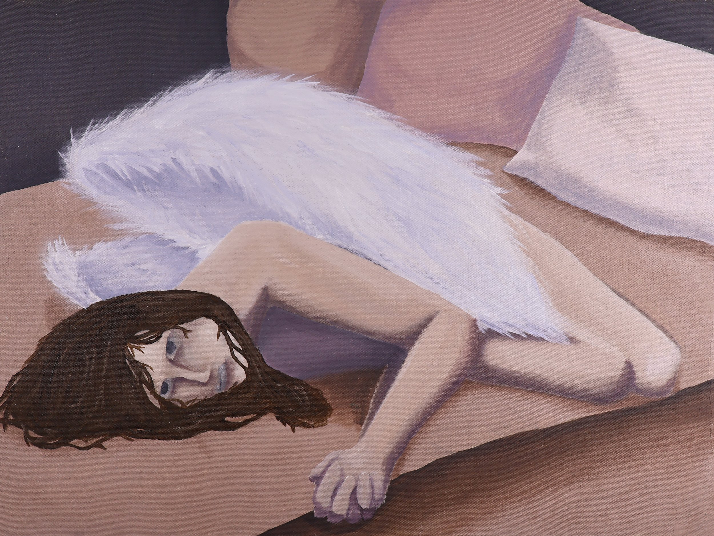 girl wake tf up, oil on canvas, 2025