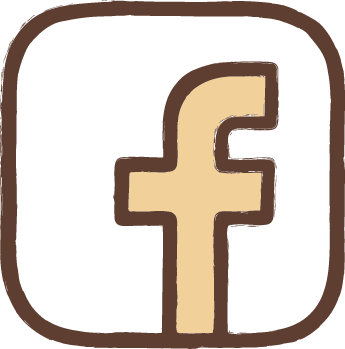 Facebook-ikon i svart og beige