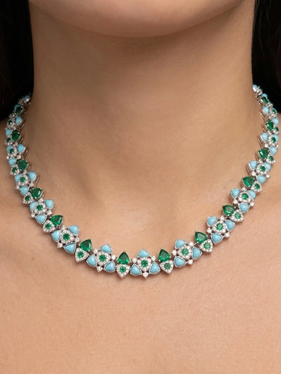 Turquoise and emeralds in perfect rhythm. Clean, vibrant, and effortlessly bold. 
See this piece in person at our Wong Chuk Hang pop-up this Saturday, May 9th.  #lumajewelleryhk #hkpopup #hkevents