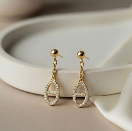 The "Pig’s Nose" Pavé Drop Earrings
