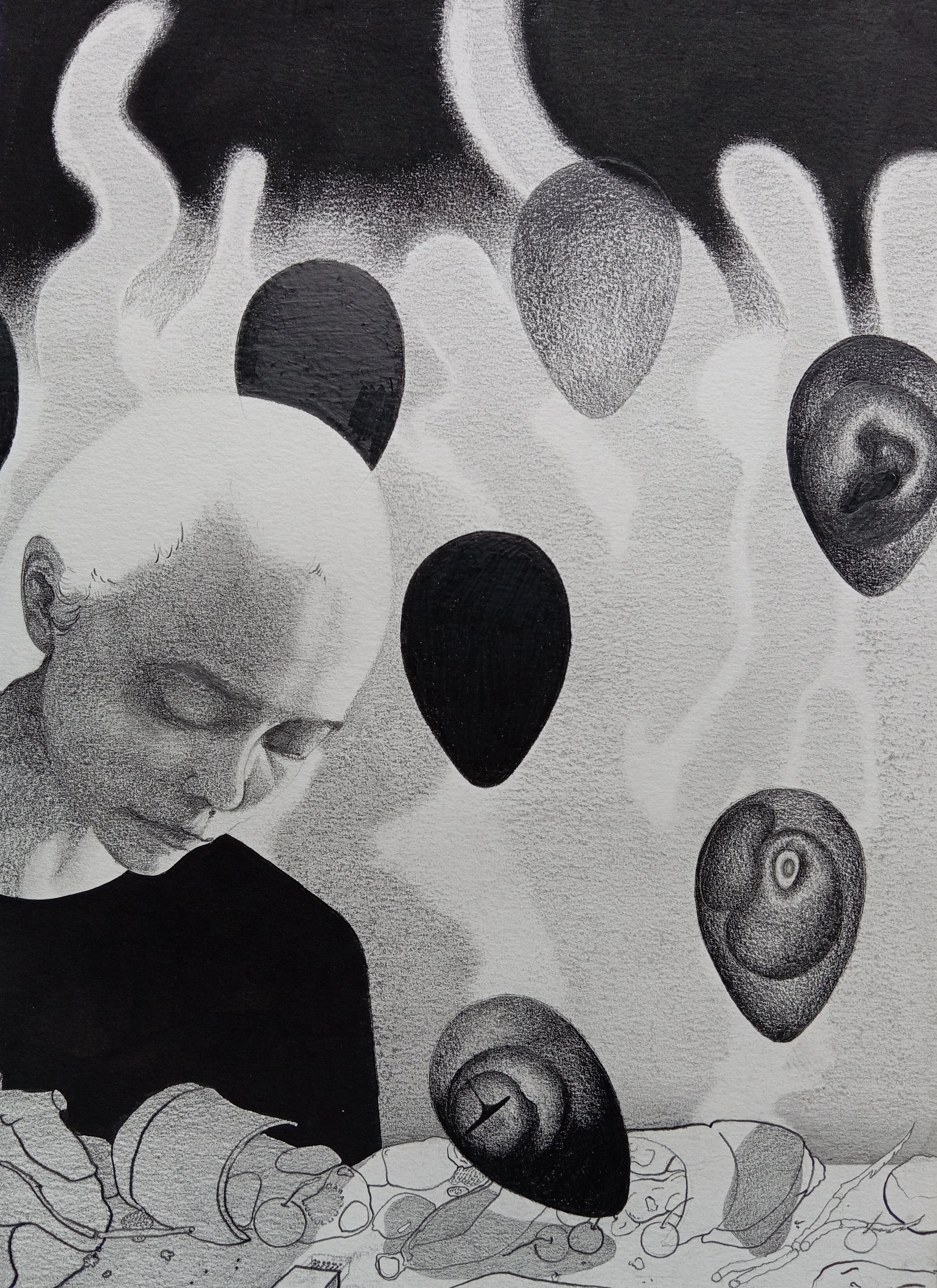 DISSOZIATION   Graphit auf Papier   29,7 cm x 42 cm   2024