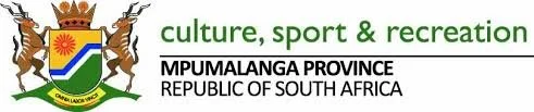 Logo of Mpumalanga Province in South Africa with text 'culture, sport & recreation, Mpumalanga Province, Republic of South Africa'