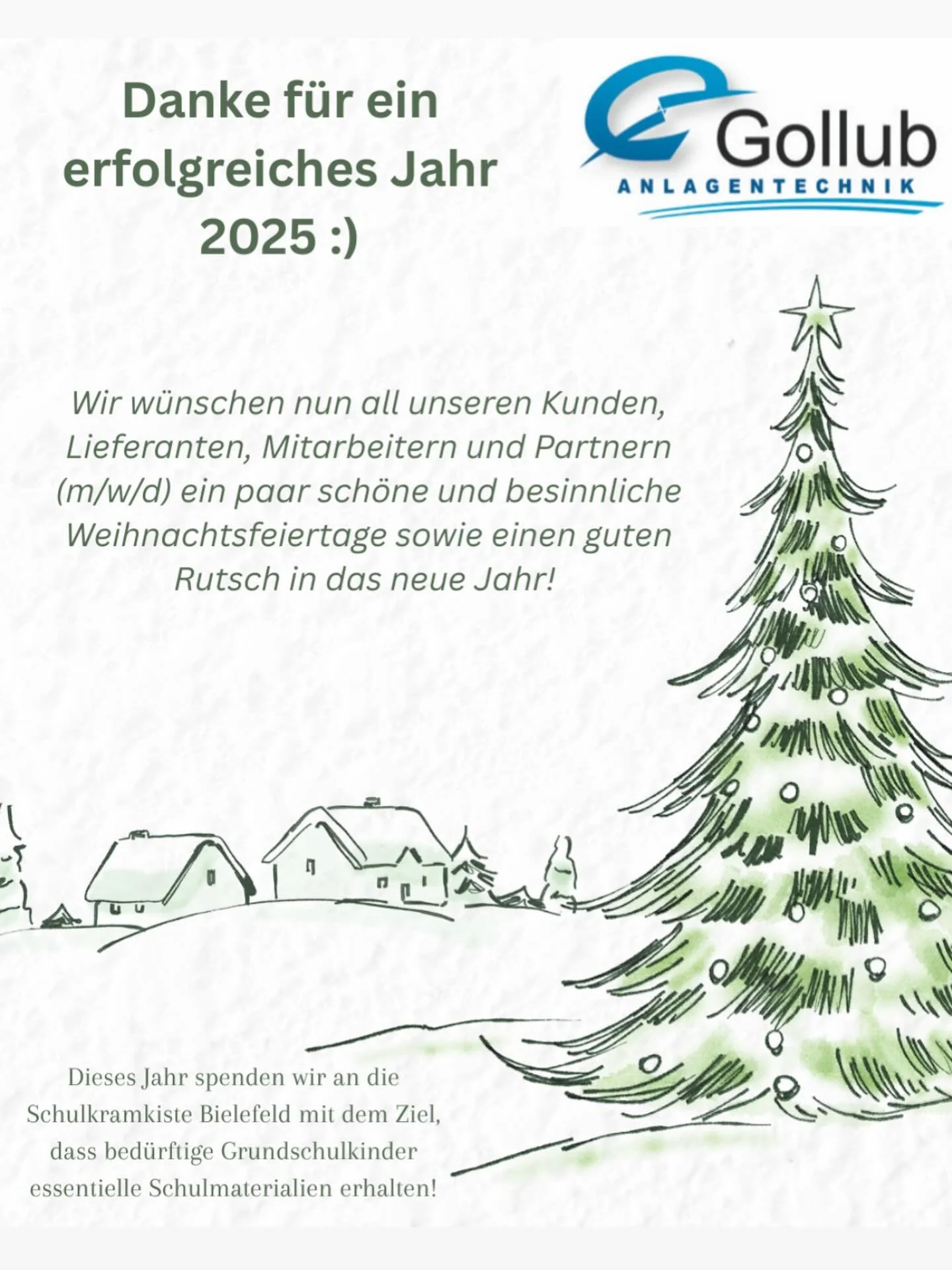 🤩 Danke 👍

Wir m&ouml;chten uns bei allen Kunden, Lieferanten, Mitarbeitern und Gesch&auml;ftspartnern (m/w/d) f&uuml;r ein tolles gemeinsames Gesch&auml;ftsjahr 2025 bedanken 🤝

Nun w&uuml;nschen wir euch allen ein paar besinnliche Festtage &amp;