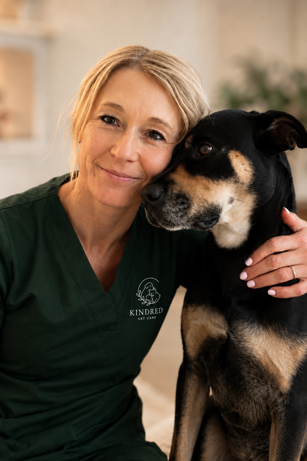 Dr Emily Surgeon, mobile veterinarian providing end-of-life care and quality of life assessments in Newcastle.